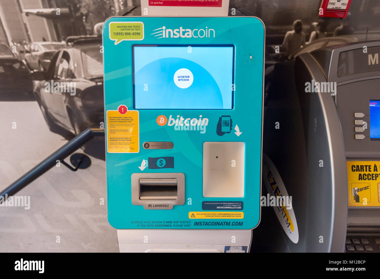 Bitcoin Atm Machine Instacoin In Montreal Canada Stock Photo - 